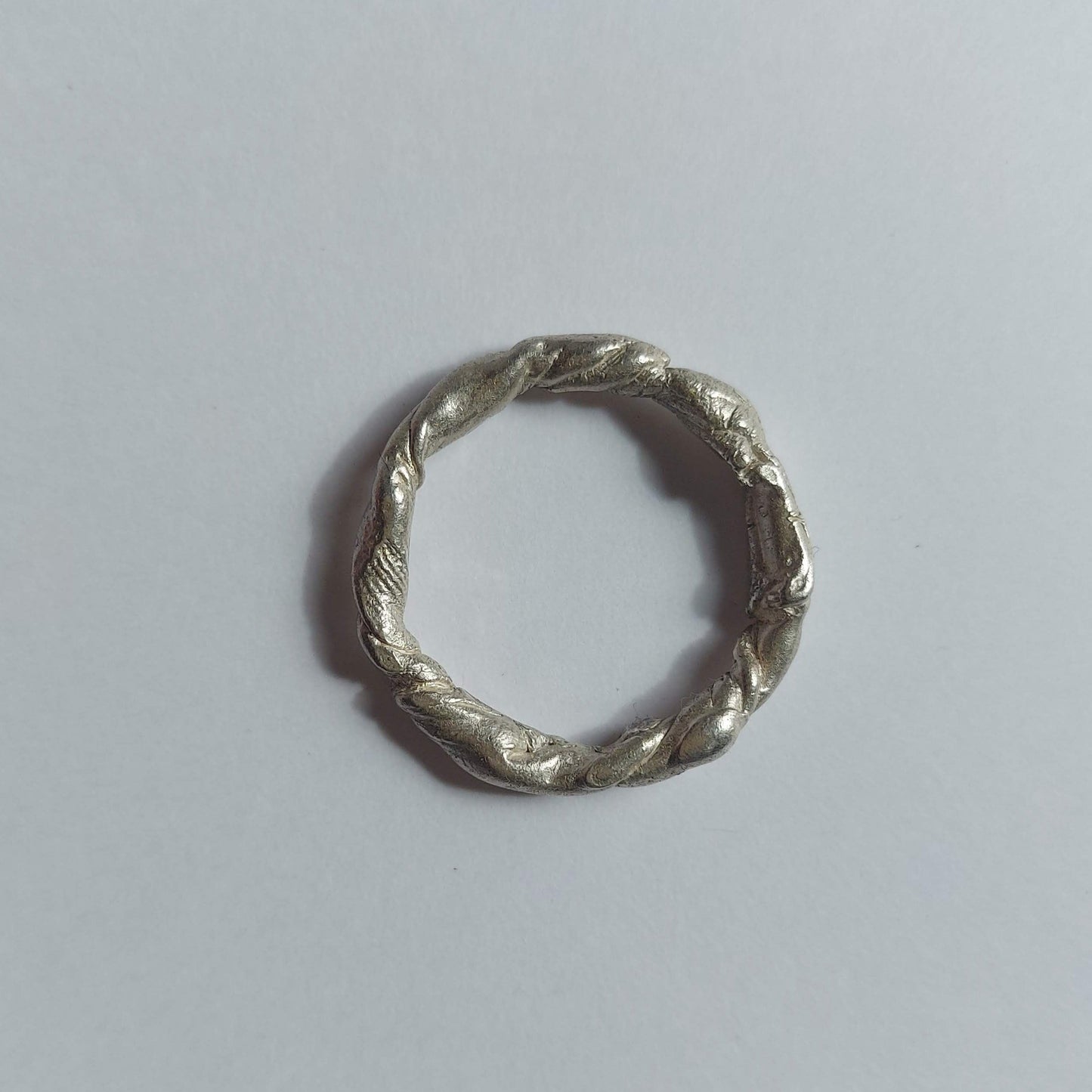 Textural twisted silver ring n°002 size 58.5