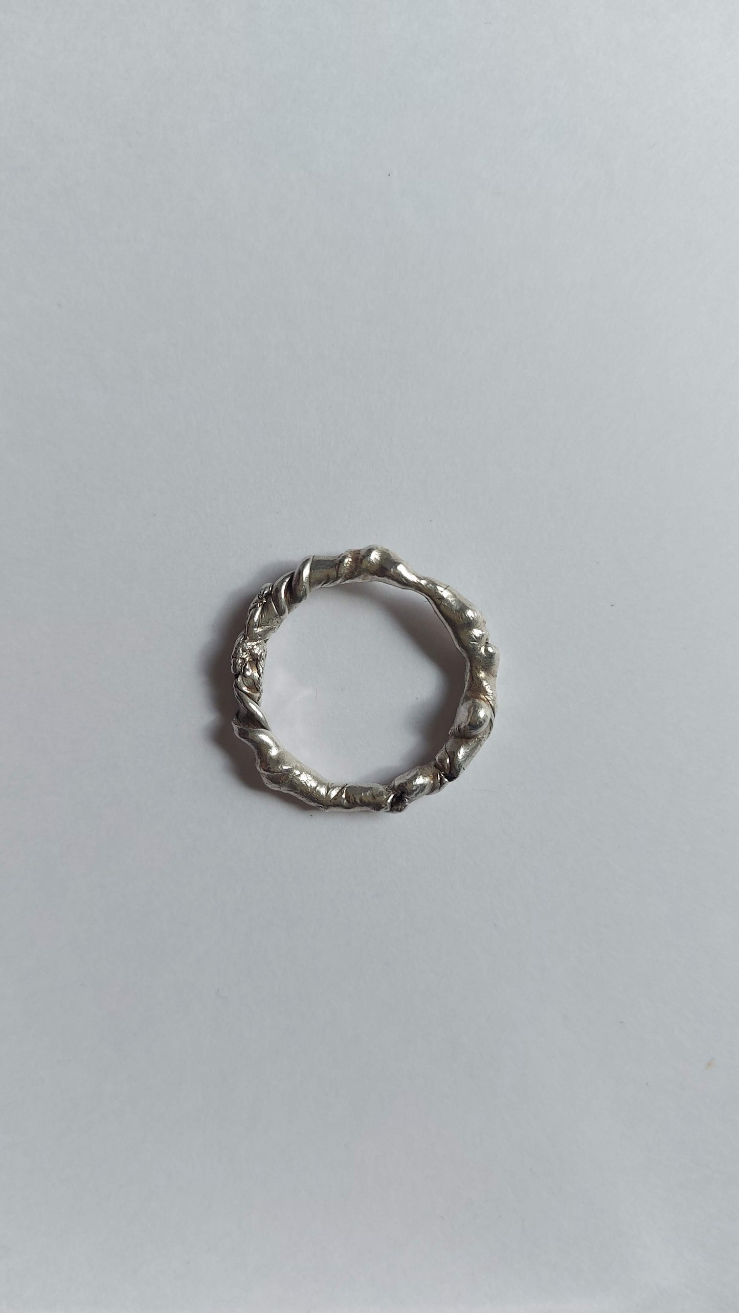 Textural twisted silver ring n°004 size 51.5