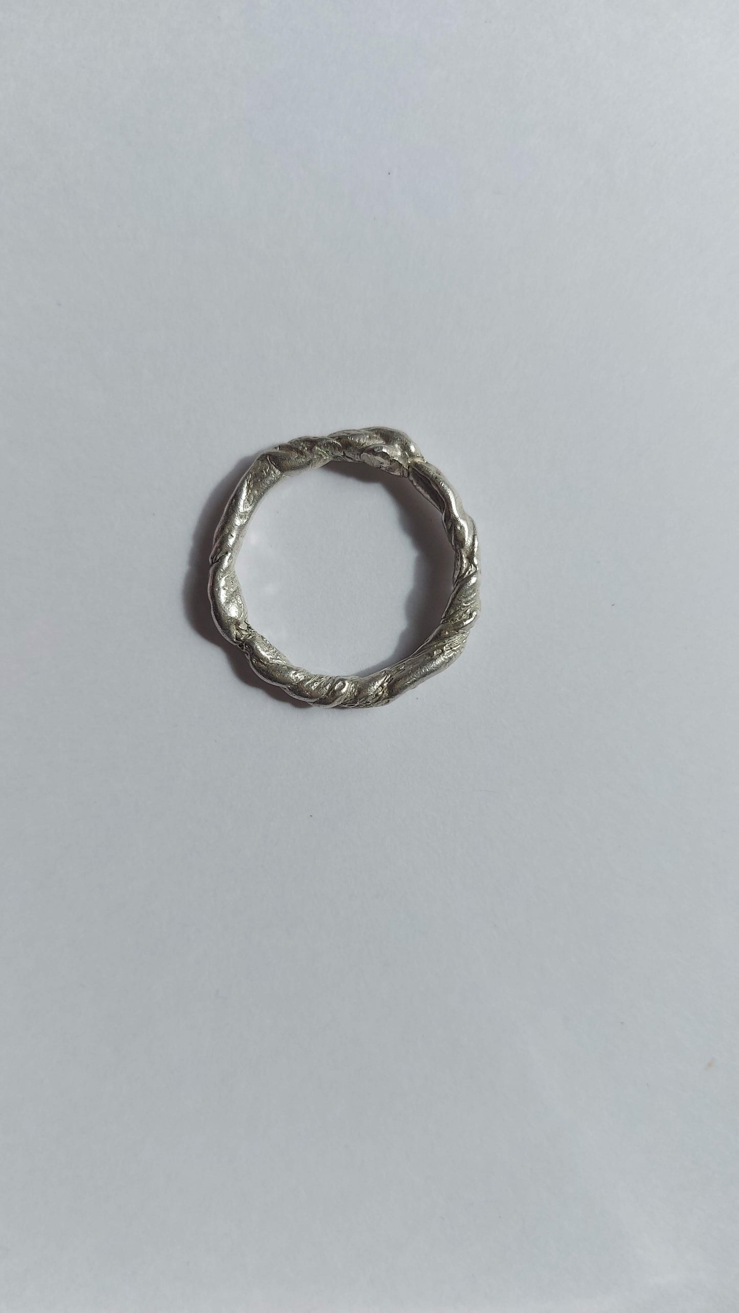 Textural twisted silver ring n°005 size 55