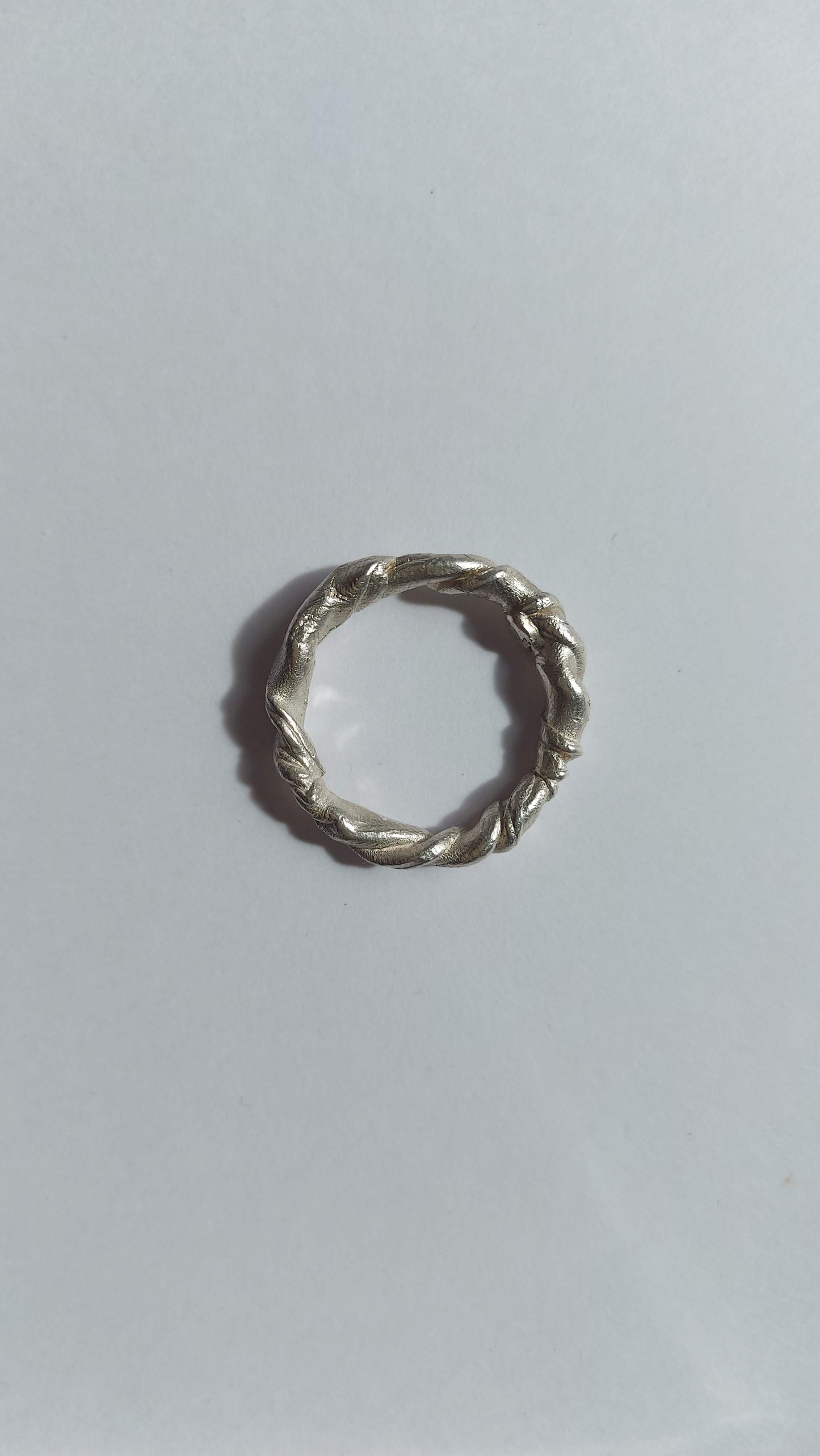 Textural twisted silver ring n°006 size 54.5