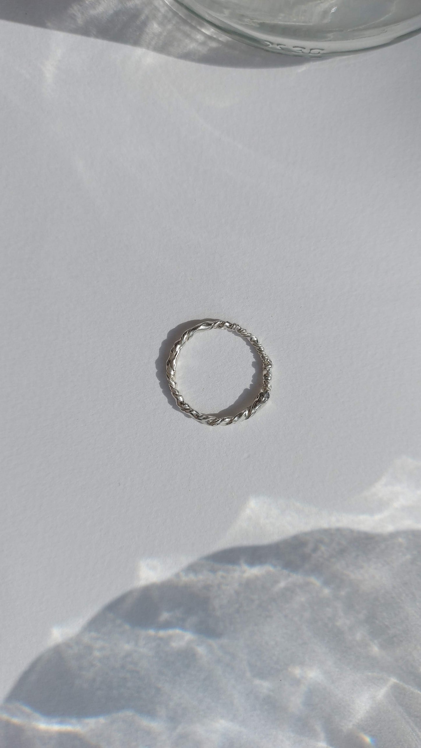 Textural twisted silver ring n°011 size 57