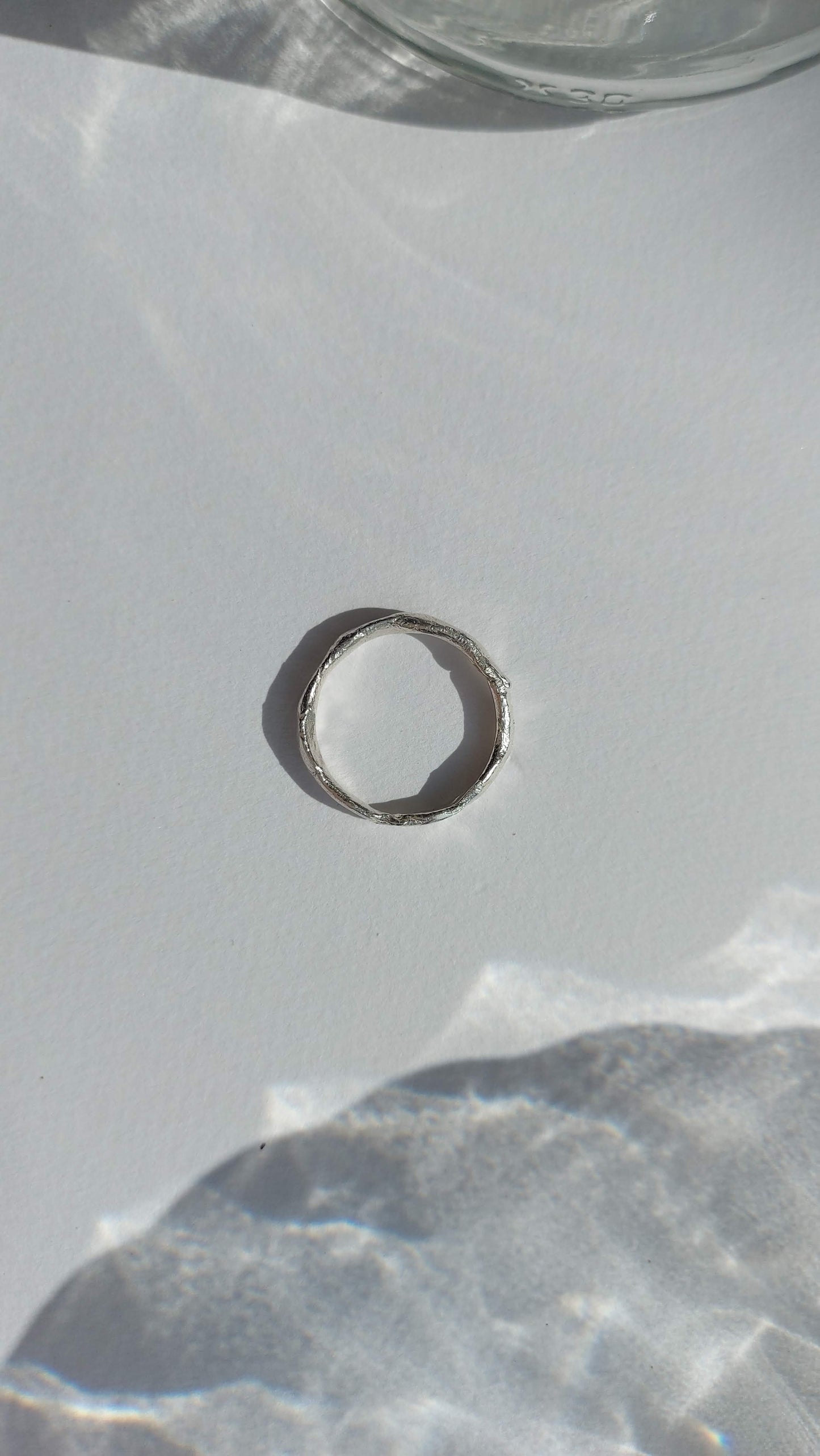 Textural silver ring n°014 size 60