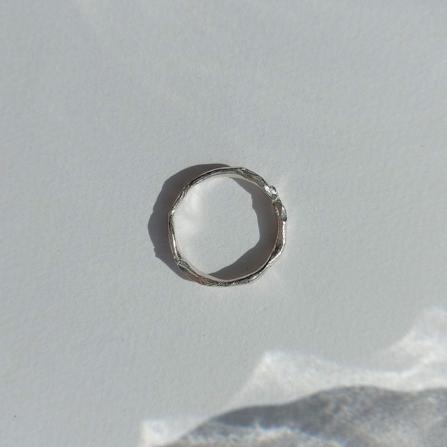 Textural silver ring n°014 size 60