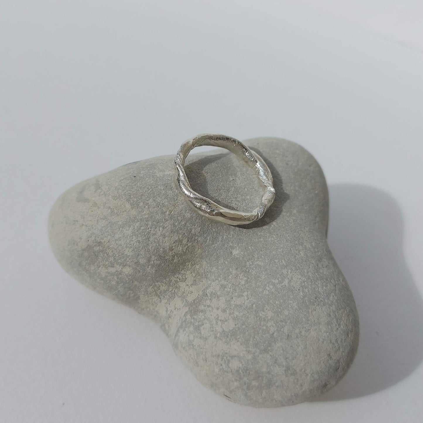 Textural silver ring n°014 size 60