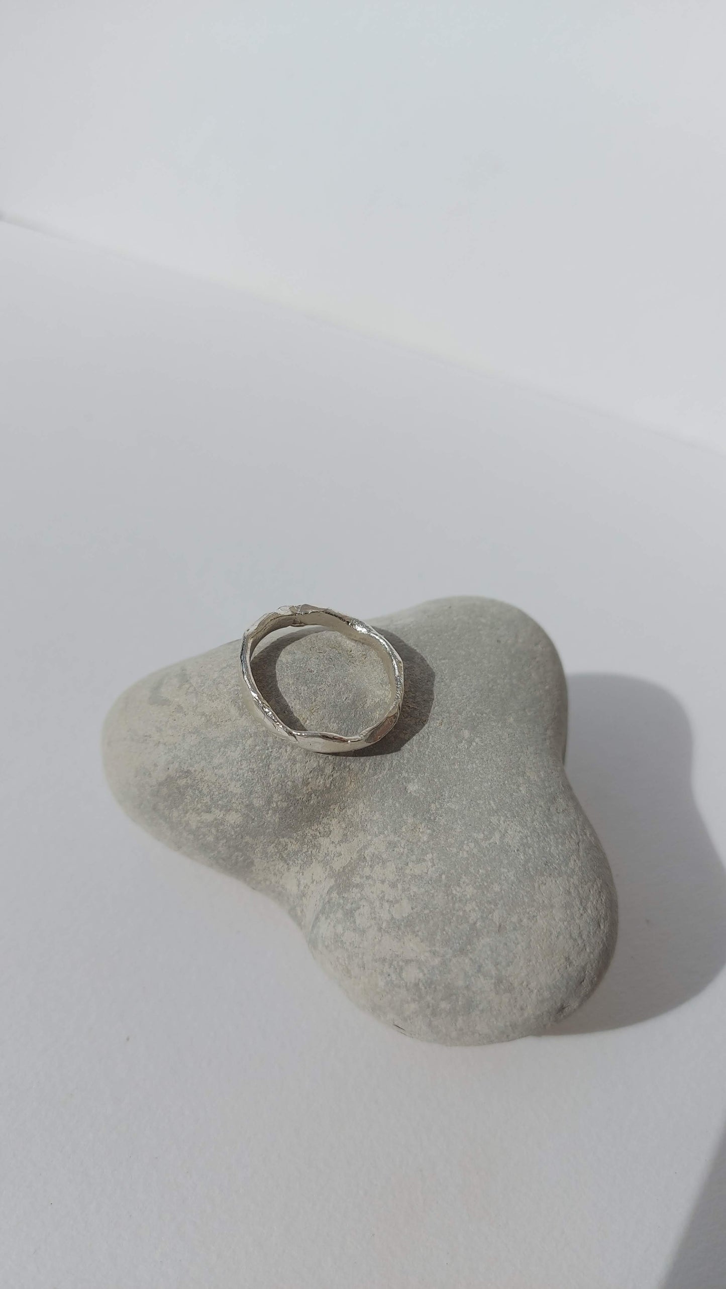 Textural silver ring n°014 size 60