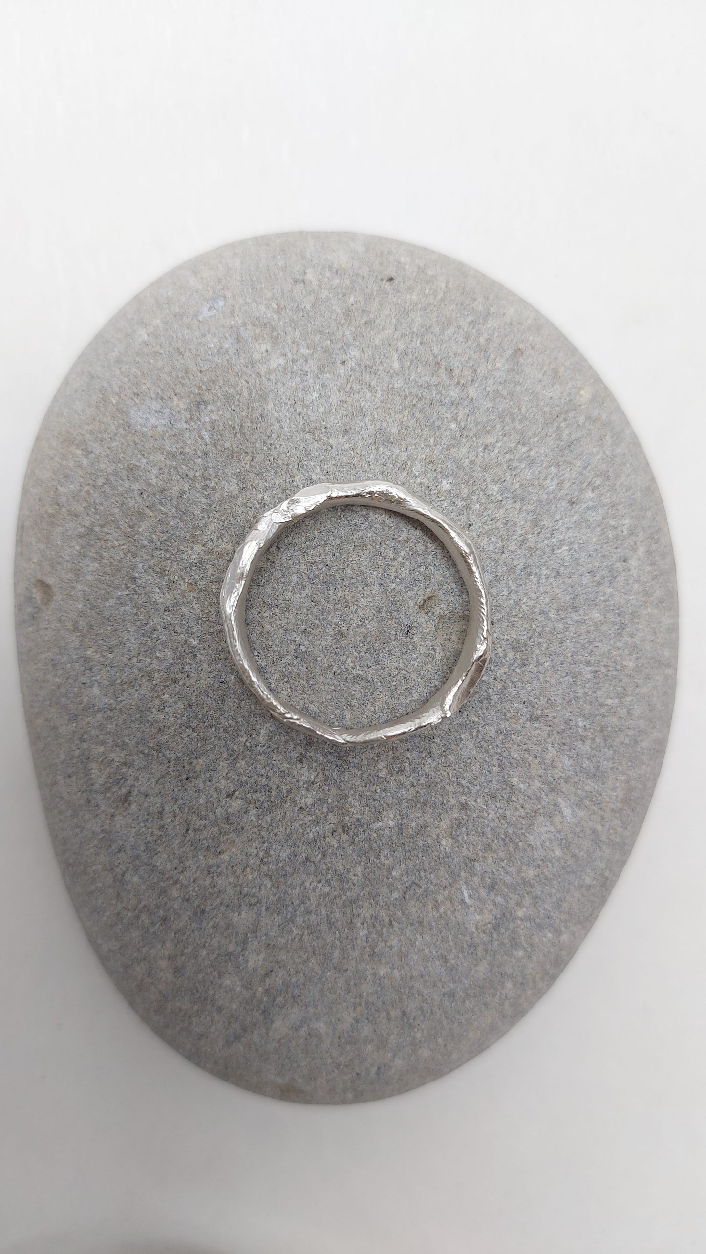 Textural silver ring n°014 size 60