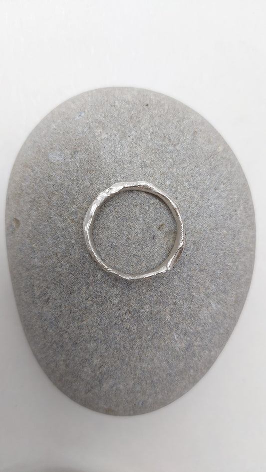 Textural silver ring n°014 size 60